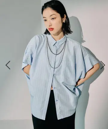 LEPSIM 사락키레 판초 셔츠 스트라이프