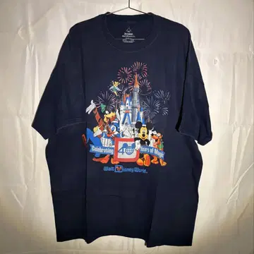 Disney 공식 티셔츠 Hanes 네이비 고온스 디자인