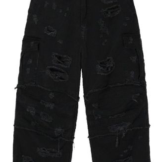 에이옵 DESTROYED LAYERED CARGO PANTS_BLACK | 브랜드 중고거래
