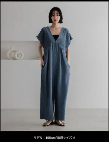 로리즈팜 원피스 요류 셔링 살로펫 블루 M