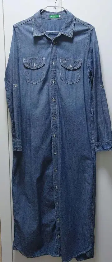 어스 뮤직 앤 에콜로지 데님 셔츠 원피스 긴팔 장신 체형 M