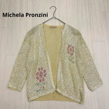 Michela Pronzini 레트로 스팽글 니트 가디건