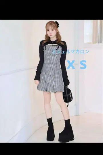 미셸 마카롱 깅엄 체크 원피스