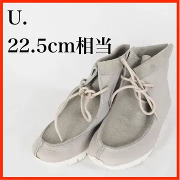 B0401*U-DOT*모카신 부츠*22.5cm 상당*그레이