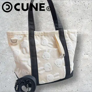 컨디션 최상 큔 CUNE 발포 프린트 숄더 토트백 2way