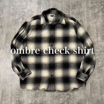 UNIQLO 옴브레 체크 플란넬 셔츠 남성용 XL