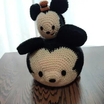 미키 모양 뜨개질 봉제 인형 약 15cm