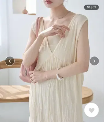 Kastane 와셔 쉬폰 무지 민소매 원피스 카스타네