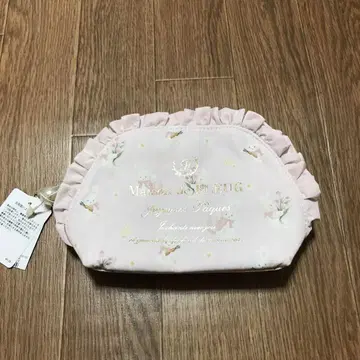 Maison de FLEUR 핑크 프릴 토끼 패턴 파우치