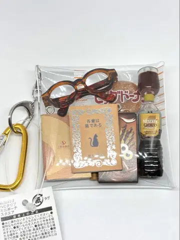[ 책과 커피 ] 가챠  파우치 산세이도 서점 네스카페 토포 빅 도넛