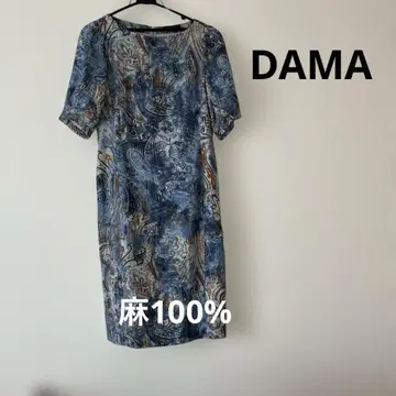 다마 린넨 100% 롱 원피스