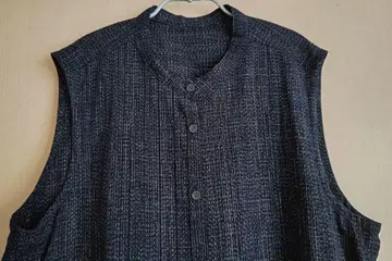 구루메 가스리 사카타 직물 롱 베스트 슬리브리스 원피스