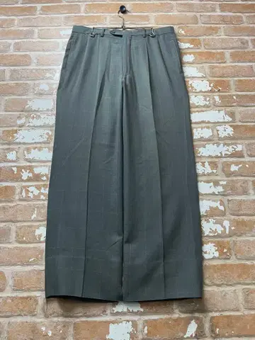 00s 체크 슬랙스 린넨 슬랙스 린넨 팬츠 그레이