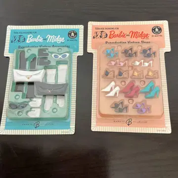 Barbie and Midge 빈티지 액세서리 세트와 신발 세트