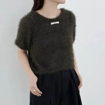 전후 2WAY 샤기 반팔 가디건