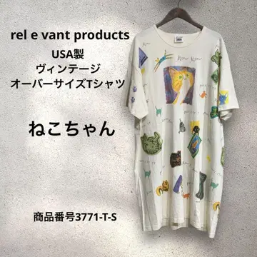 rel e vant products USA 제작 오버사이즈 티셔츠 고양이