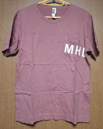 MHL. 프린트 반팔 티셔츠 포켓 티셔츠 핑크