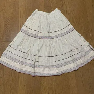 핑크하우스 아이보리 레이스 스커트 면 100%