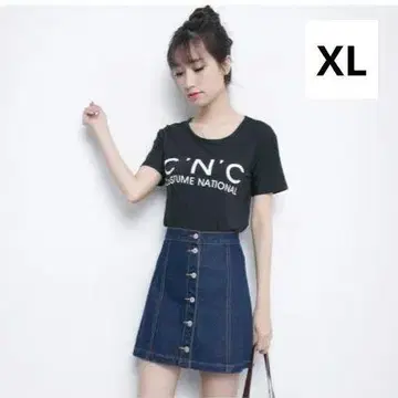 프론트 버튼 데님 이너 팬츠 스커트 사다리꼴 미니 스커트 큐롯 XL