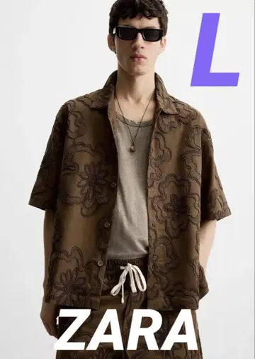 ZARA 엠보싱 자수 셔츠