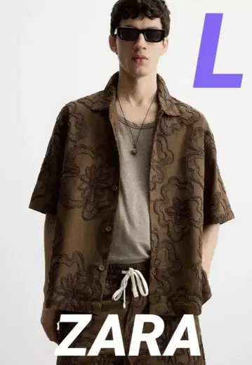 ZARA 엠보싱 자수 셔츠