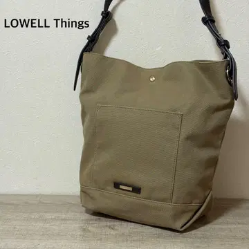 새상품급 LOWELL Things 캔버스 숄더 토트백 카키