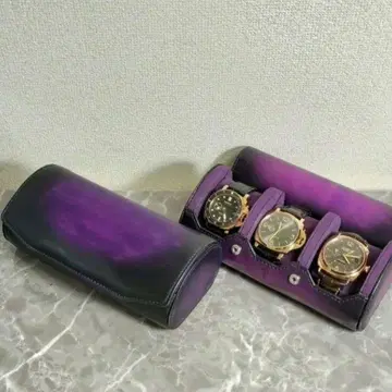 초파격! 하자품 파티나 천연 가죽 워치롤 다크 퍼플