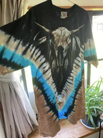 LIQUID BLUE Bison Skull 타이다이 티셔츠