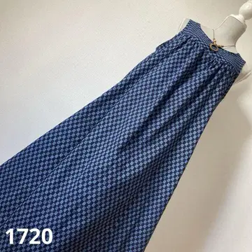 기모노 리메이크 원피스 1720 목면 카스리 옷감 넉넉한 원피스 롱 기장