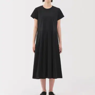 무인양품 냉감 반팔 원피스 블랙 S