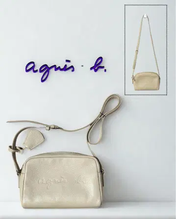 [새상품급] agnes b. 소가죽 엠보싱 로고 숄더백