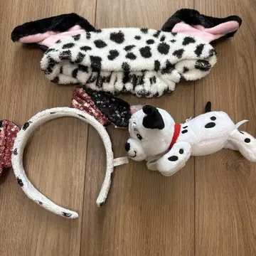[세트] 101마리 달마시안 헤어밴드 머리띠 어깨 봉제 인형