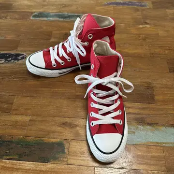 CONVERSE 하이컷 스니커즈 레드 22.5cm 새상품급