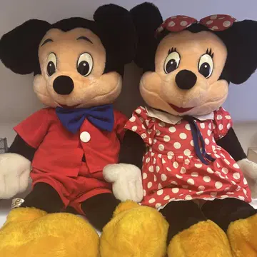 레트로 미키 & 미니 봉제 인형 세트 약 40cm