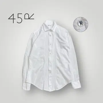 [새상품급 고급] 45rpm 긴팔 셔츠 화이트 코튼 핀턱 사이즈 3
