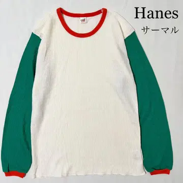 Hanes 헤인즈 크레이지 패턴 롱 슬리브 써멀 T셔츠 L