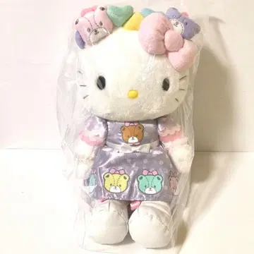 한정판 레어 헬로키티 타이니참 HUG 특대형 인형 라벤더 드레스