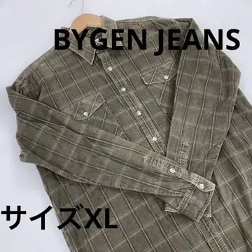BYGEN JEANS 긴팔 셔츠 모스그린 XL #2028