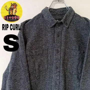 USA 구제 의류 RIP CURL 플란넬 셔츠 S 그레이 서퍼