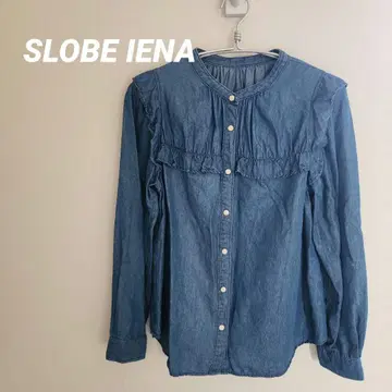[ SLOBE IENA ] 2021 SS 데님 프릴 셔츠