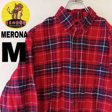 USA 구제 의류 MERONA 플란넬 셔츠 M 네이비 레드 체크