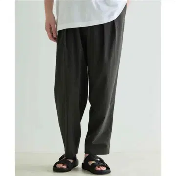 ADAM ET ROPE 와이드 테이퍼드 앵클 팬츠 M 다크 그레이