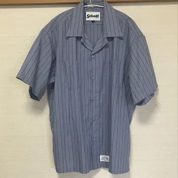Schott 반팔 스트라이프 워크 셔츠