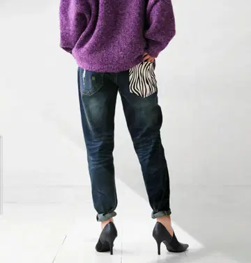 새상품급 antiqua 안티카 송치 데님 팬츠 여성용