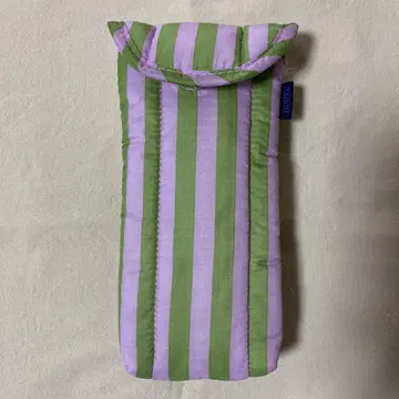 'BAGGU' 아보카도 캔디 스트라이프 패턴 안경 케이스 안경집
