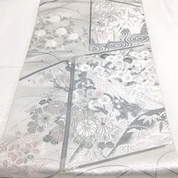 a663 순수 실크 육통 후쿠로 오비 플라티나박 당직 기모노