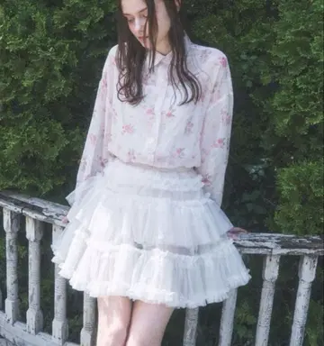 Lovilyn 라비린 티어드 튤 미니 스커트