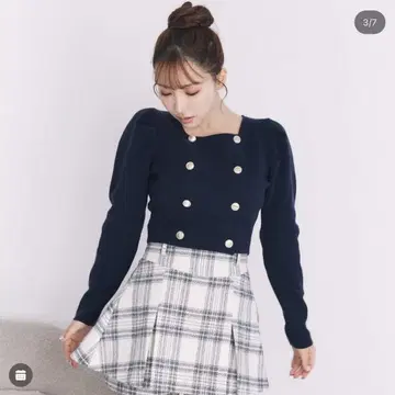 [MISTREASS] square neck metal button top