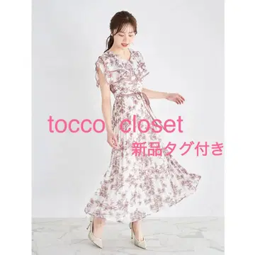 토코 클로젯 새상품 미인백화 플리츠 리본 빅 카라 미인핏