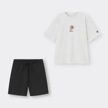 GU ONE PIECE 초파 드라이 라운지 세트 반팔&숏팬츠